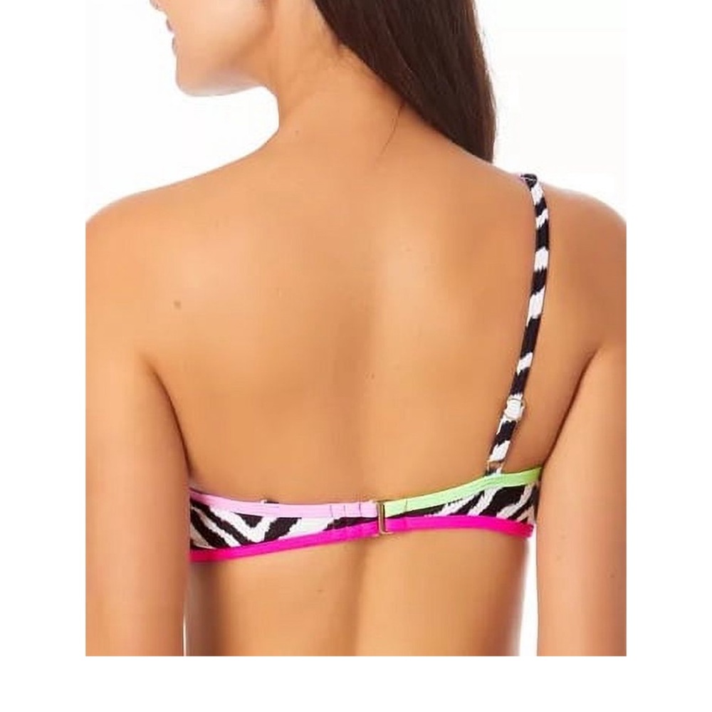 Zebra Printed One Shoulder Bikini Top - Picture 3 of 4
